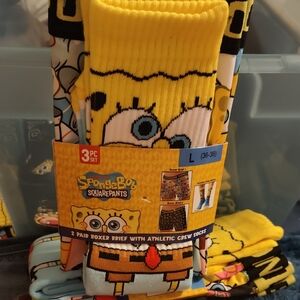 SpongeBob SquarePants Kids Yellow and Black Socks Trio